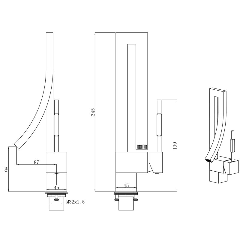 Robinet de salle de bain à un trou