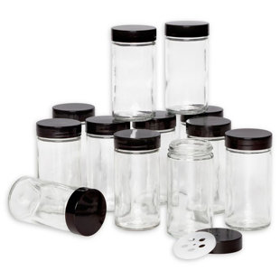 Pots vides avec bouchon noir Kamenstein, ensemble de 12, 3 onces (Ensemble de 12)