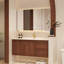 Meuble-lavabo mural en bois d'hévéa avec lavabo en céramique intégré et armoire à pharmacie intelligente-1703899126