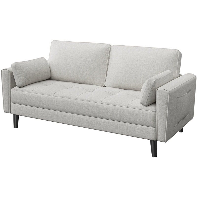 2 Seater Linen Loveseat, Greige