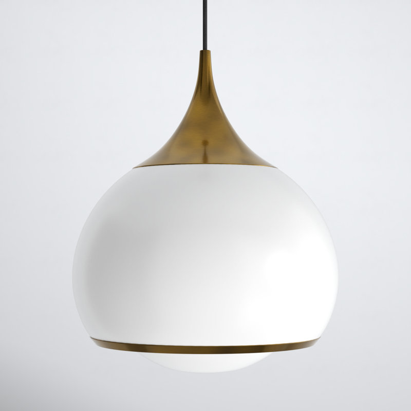 Kegan 1 - Light Single Pendant, Aged Brass, 17.25" H x 14" W x 14" D