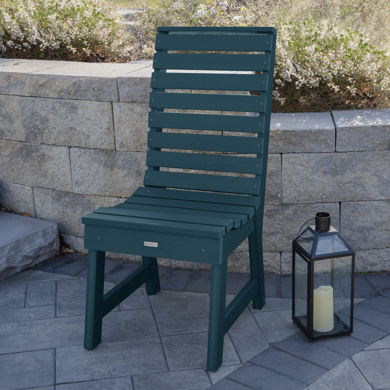 Chaise de salle à manger sans accoudoirs Weatherly, Bleu marine