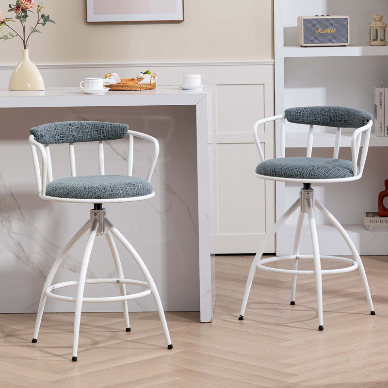 Ensemble de tabourets de bar 26 po à hauteur de comptoir pivotant de 26 po avec structure en métal et chaises de bar de style industriel moderne pour îlot de cuisine