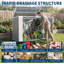 42 Cu. Ft. Weatherproof Resin Outdoor Storage Unit with Lockable Double Doors | UV-Protected Horizontal Cabinet for Trash Cans, Garden Tools & Pool Accessories