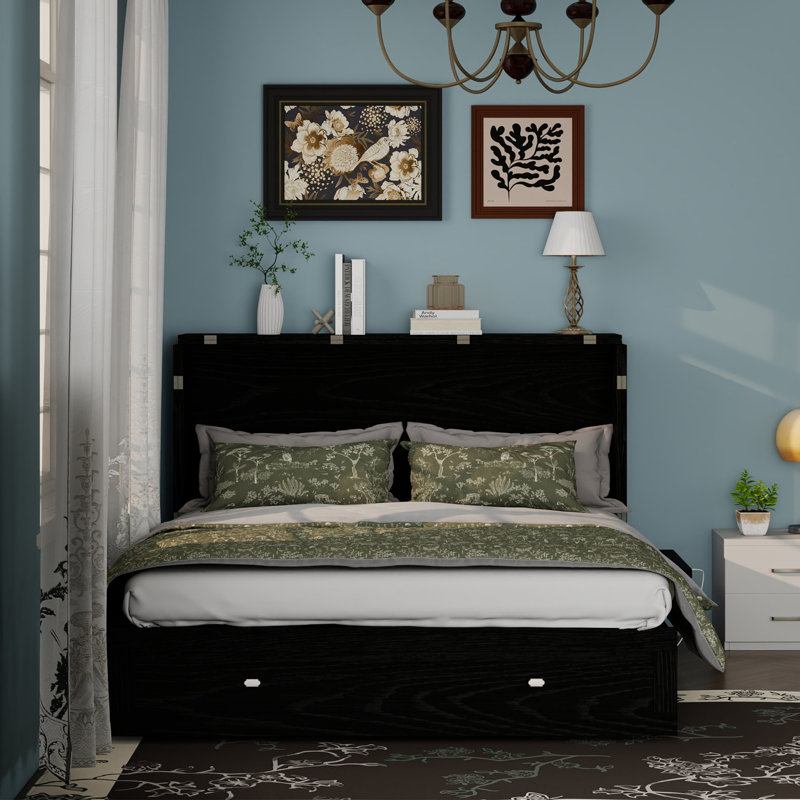Black Convertible Murphy Bed with Storage Cabinet & Drawers - Space-Saving  Queen Size Murphy Bed for Small Spaces, Black