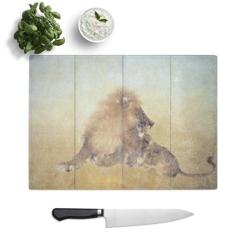 Glass Lion by Takeuchi Seiho Chopping Board, 28.5 cm W x 20 cm L