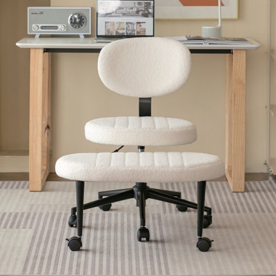 Chaise de bureau ergonomique multi-positions à pattes croisées pour adultes, fauteuil pivotant de méditation et de TDAH avec support pour le dos et base roulante