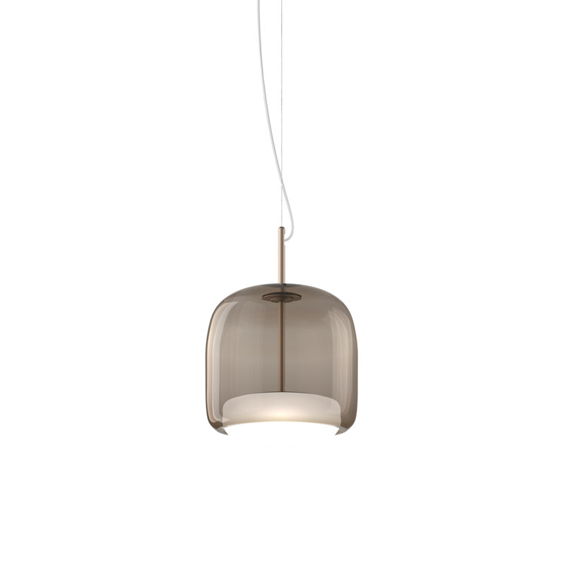 Jube 1 - Light LED Pendant, 90" H x 10" W x 10" D, Smoky White, Matte Gold
