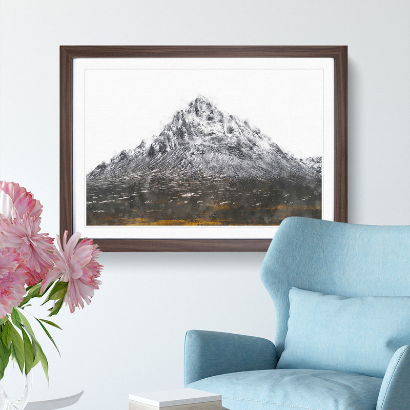 Mountain in Scotland - Picture Frame Graphic Art Print, Walnut Framed, 33cm H x 45cm W x 2cm D