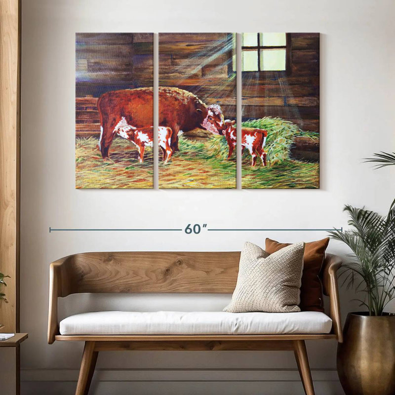 Peinture de famille de bovins