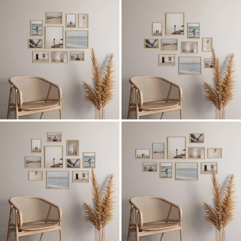 Ensemble de 10 cadres muraux Oak Gallery, Beige