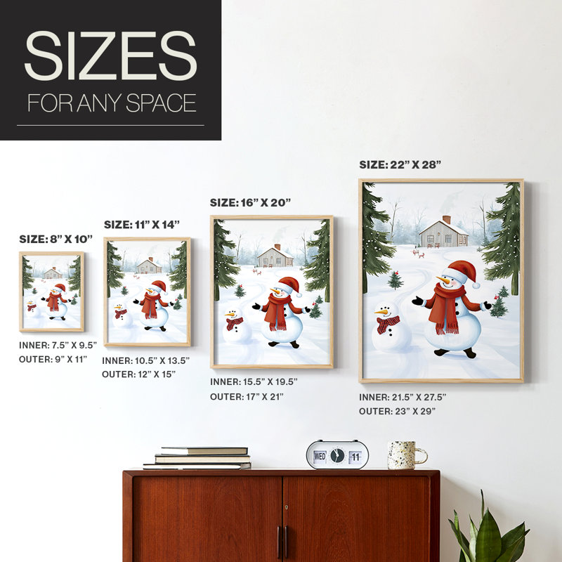 «Christmas Holiday Art» CCXLIX, reproduction encadrée - bois massif, H 11 po x l 9 po, Naturel