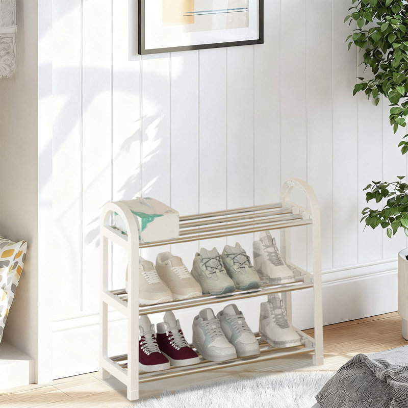 Multi-Tier Home Shoe Rack Concise Entryway Shoe Rack For Student Dorms Multi-Functional Shoe Storage Rack, White