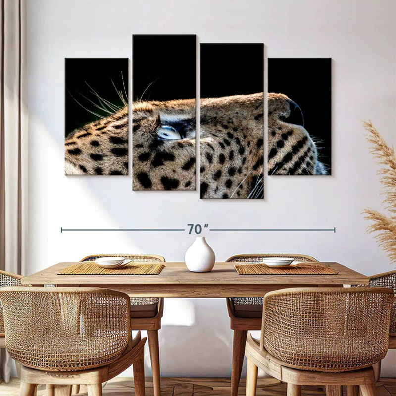 Brampt Leopard Looking Up, 42" H x 68" W