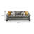 98.4" W Transitional Sofa, Light Gray