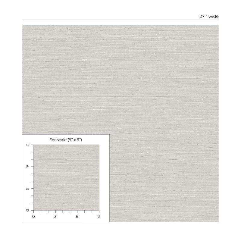 Rouleau de papier peint embossé 3D 2 pi 3 po x 27 po Designs Seahaven Rushcloth, Gris lunaire
