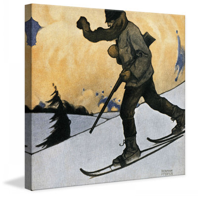 « snowshod hunter » par heinrich pfeifer, reproduction d’art sur toile tendue