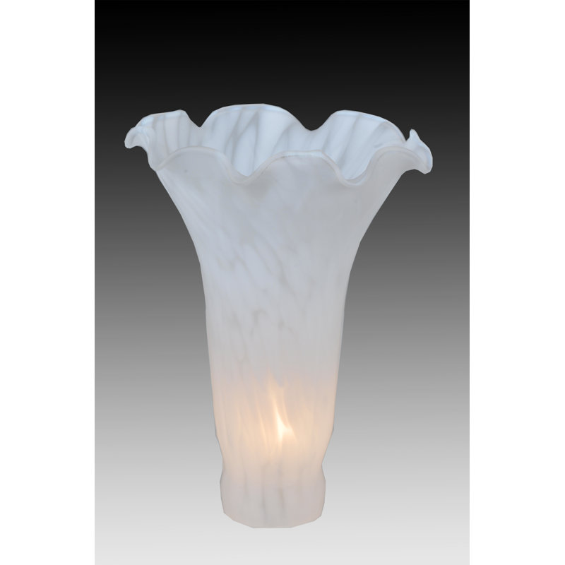 Abat-jour cloche en verre victorien H 6 po en blanc