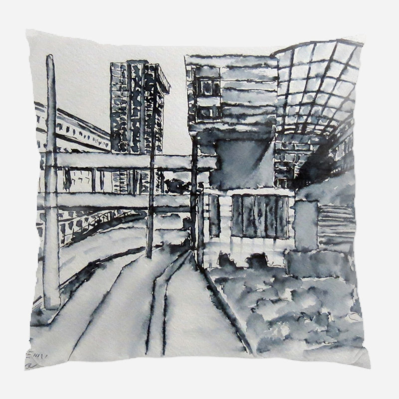 Coussin décoratif city view Cragmont, Microsuède, Intérieur