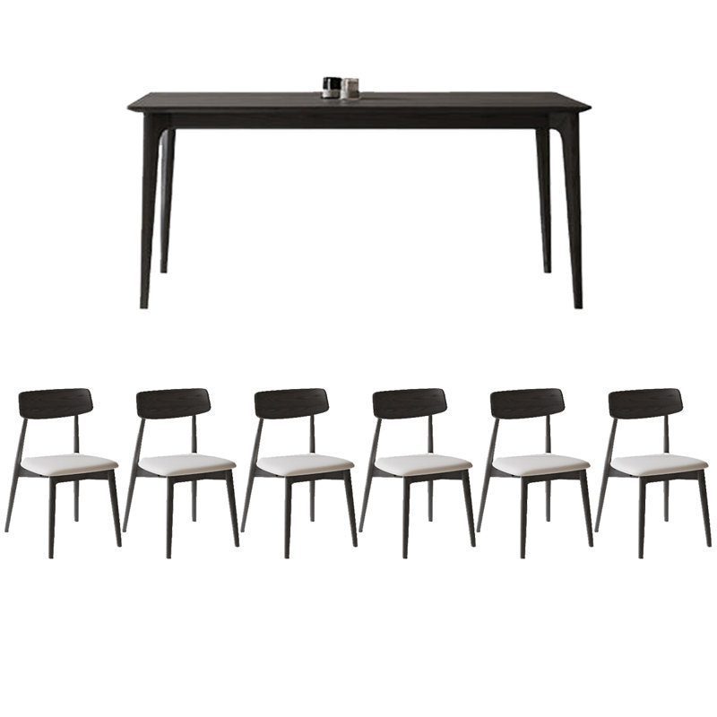6 - Person Four Leg Dining Set, 29.53"H x 70.87"L x 35.43"W