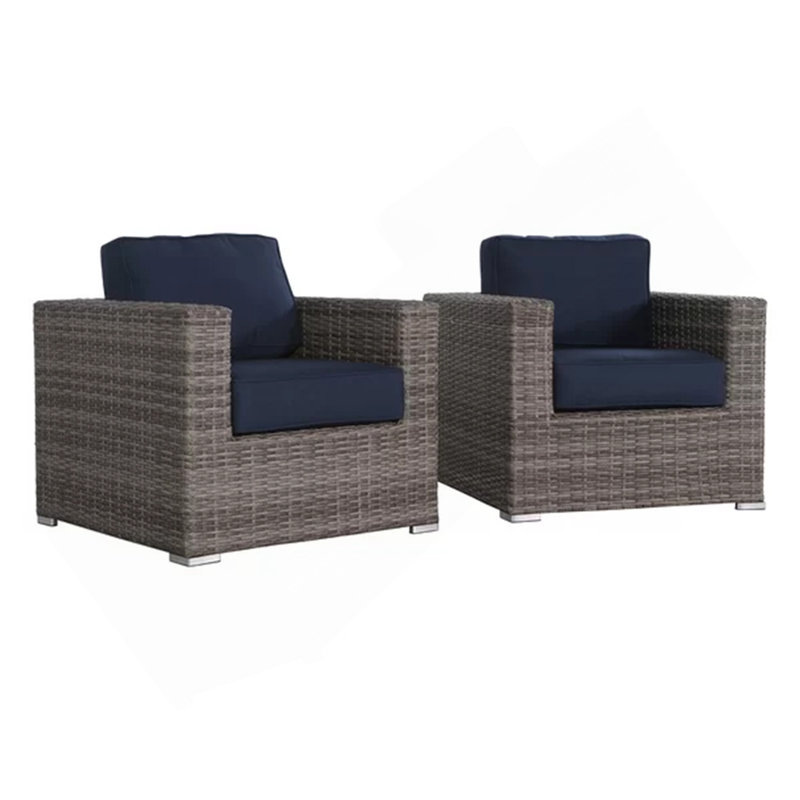 Fauteuil club en osier Sunbrella , Crème