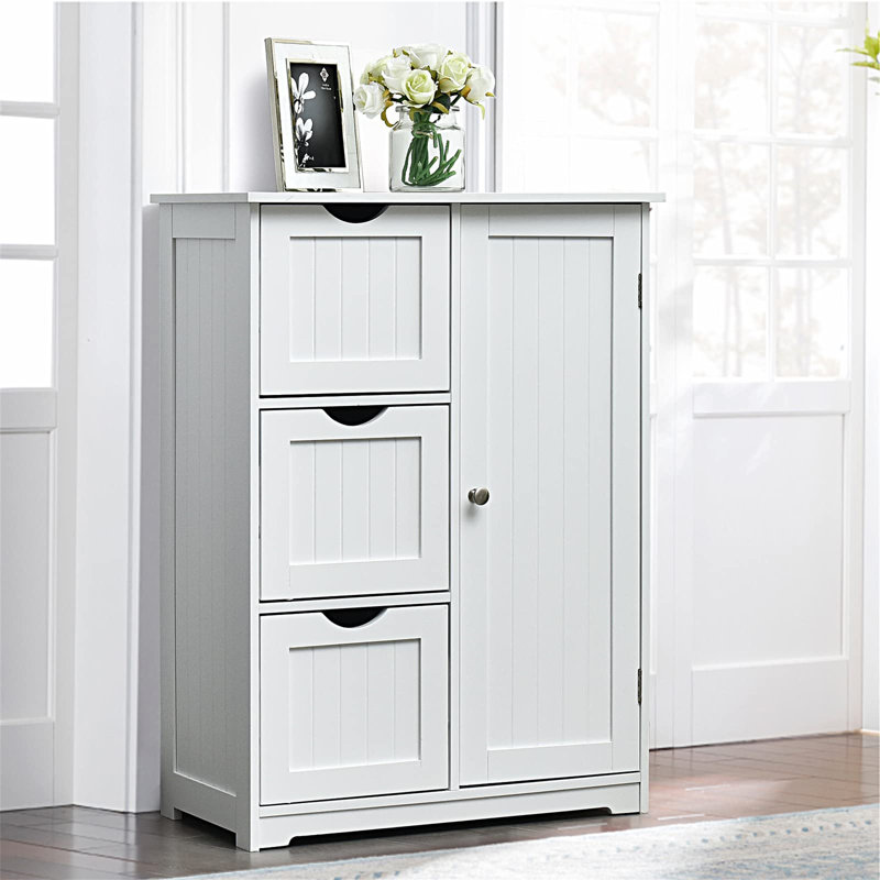 Aashritha Freestanding Bathroom Cabinet, White