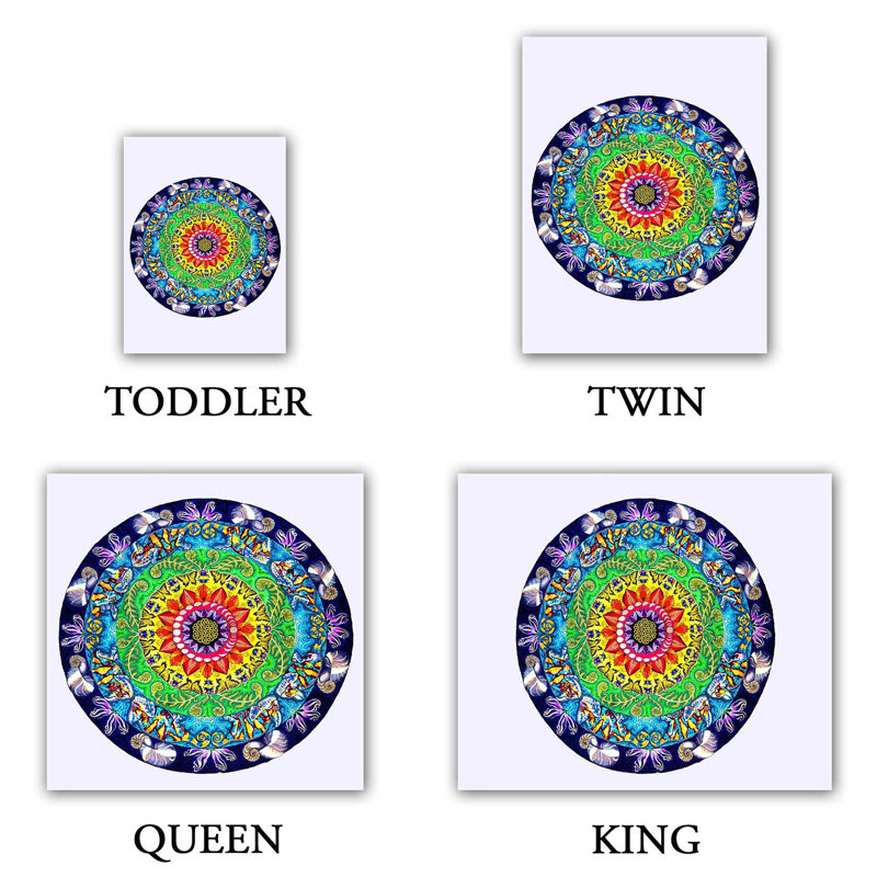 Ensemble de housse de couette samsara mandala, 1 housse de couette grand + 2 taies standards