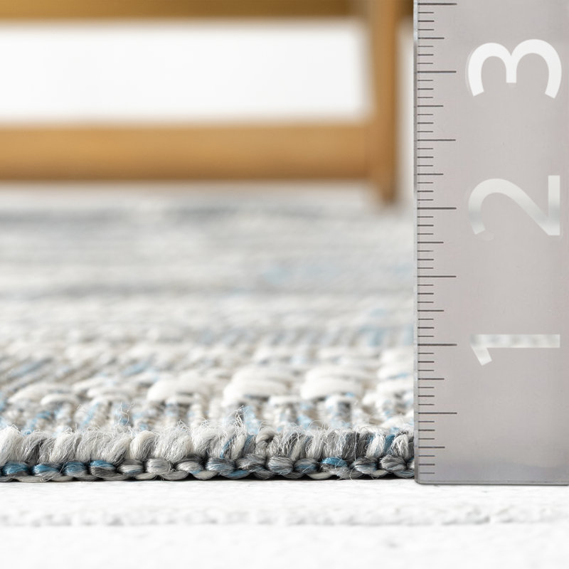 Tapis intérieur / extérieur bleu Abani OCE130A, 4' x 6'