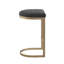 Tabouret de comptoir avec siège gris anthracite et support en métal doré antique, hauteur de 25 po, chaise entièrement assemblée