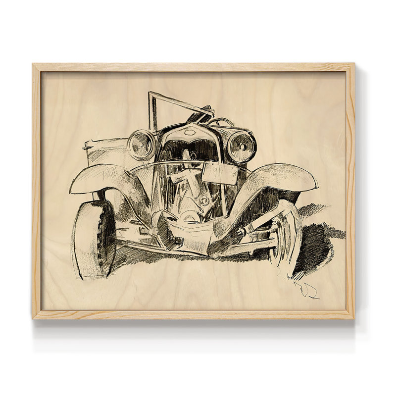 Model A Lines I -Framed Print - Restickable, Natural, 11" H x 14" W