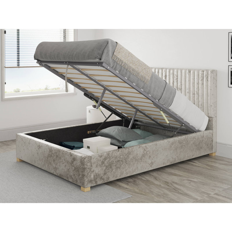Chevy Upholstered Ottoman Storage Bed, Single (3'), Pearl
