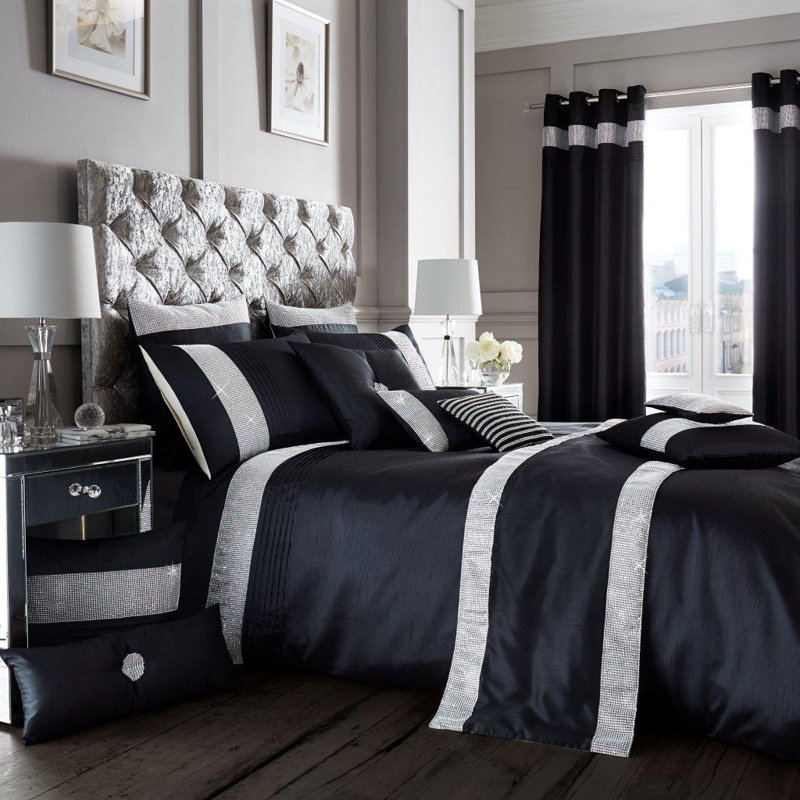 Mikonos Cotton Blend Solid Colour Duvet Cover Set with Pillowcases Included, Double Duvet Cover + 2 Pillowcases, Dark Purple