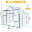 Serre en polycarbonate 8 x 8 pi pour l'extérieur, avec cadre, base galvanisée en toute saison, toutes les structures et plantes