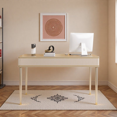 Exquisite Champagne Golden Drawer Writing Desk