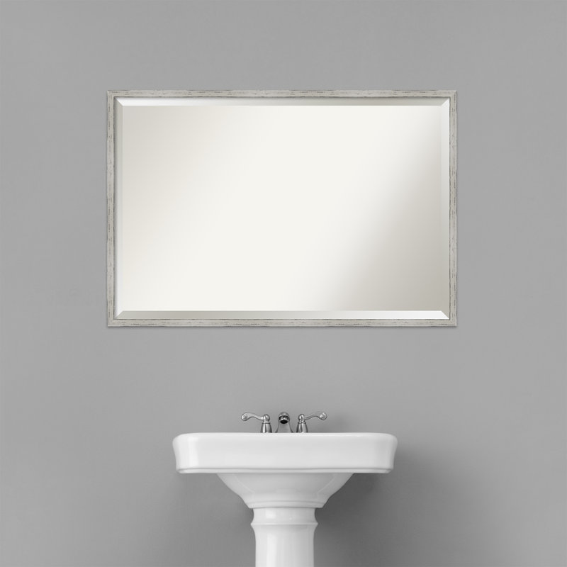 Swithun Wood Flat Wall Mirror, 37" x 25"