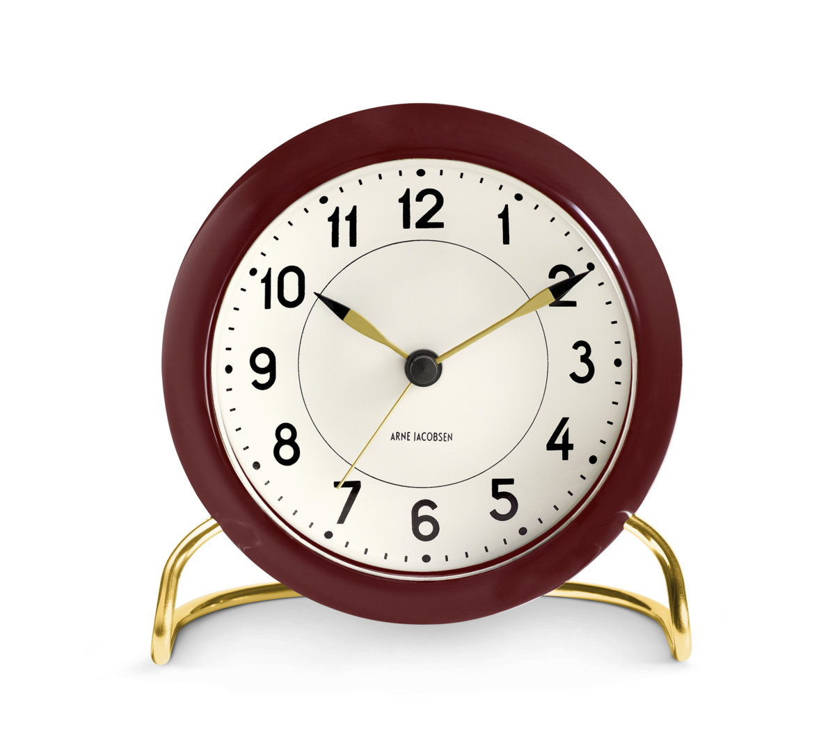 Station Electric Alarm Clock, White/Bordeaux/Gold