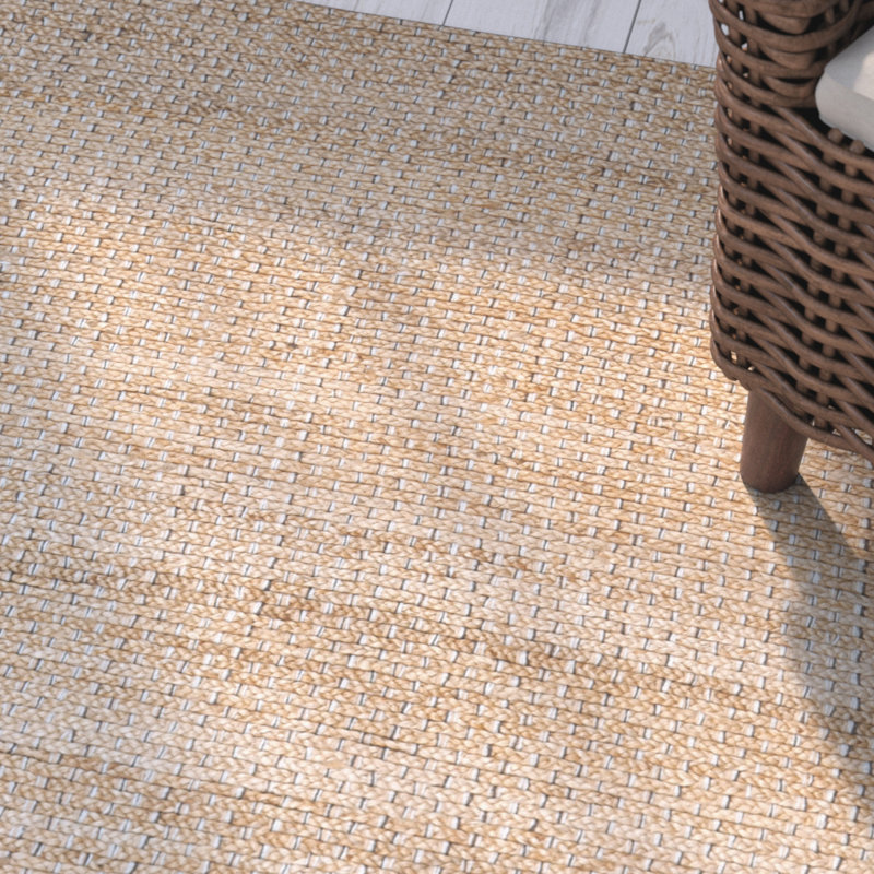 Debroh Natural Fiber Hand Woven Jute Solid Color Rug, Rectangle 4' x 6'