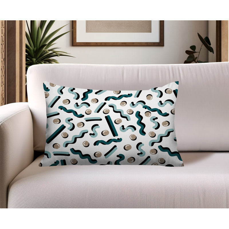 Coussin lombaire intérieur / extérieur Voxa, Rectangle H 14 po x l 20 po, Émeraude