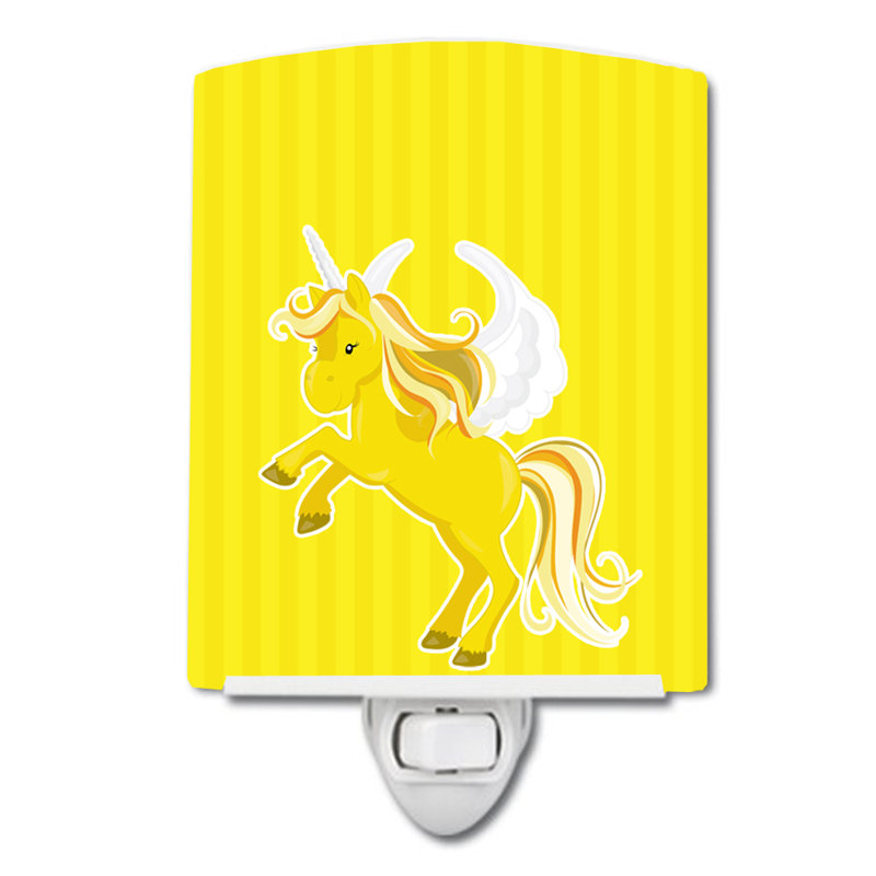 Éclairage de nuit en céramique à rayures licorne