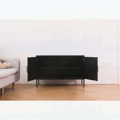 Multi-Functional Metal Storage Cabinet with Adjustable Shelves, Ideal for Home and Office Organization