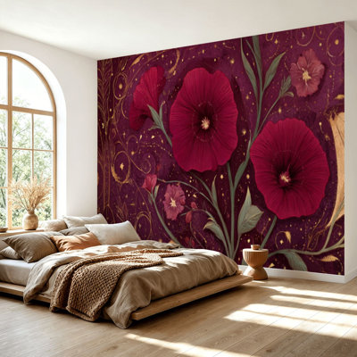 Papier peint adhésif auto-adhésif moderne pour la chambre à coucher L 69 po x l 96 po Peel and Stick