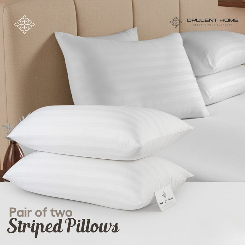 Opulent Home Striped Winter Duvet & Pillow Set – 15 Tog Ultra Lightweight, Breathable & Hypoallergenic - Available Single/Double/King/Super King
