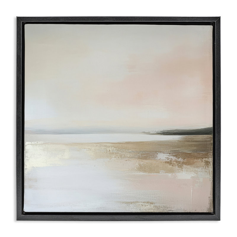 Cadre flottant avec paysage caché, par Petal Prints Design, Cadre flottant noir de jais, H 18 po x l 18 po