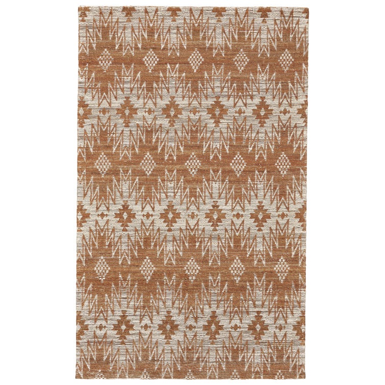 Tapis orange rouille à tissage plat Platteville