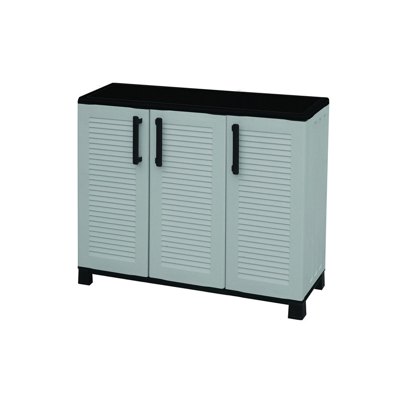 Multi-Purpose Outdoor Or Interior Wardrobe, 3 Doors And 1 Polypropylene Shelf, 102X37H90 Cm