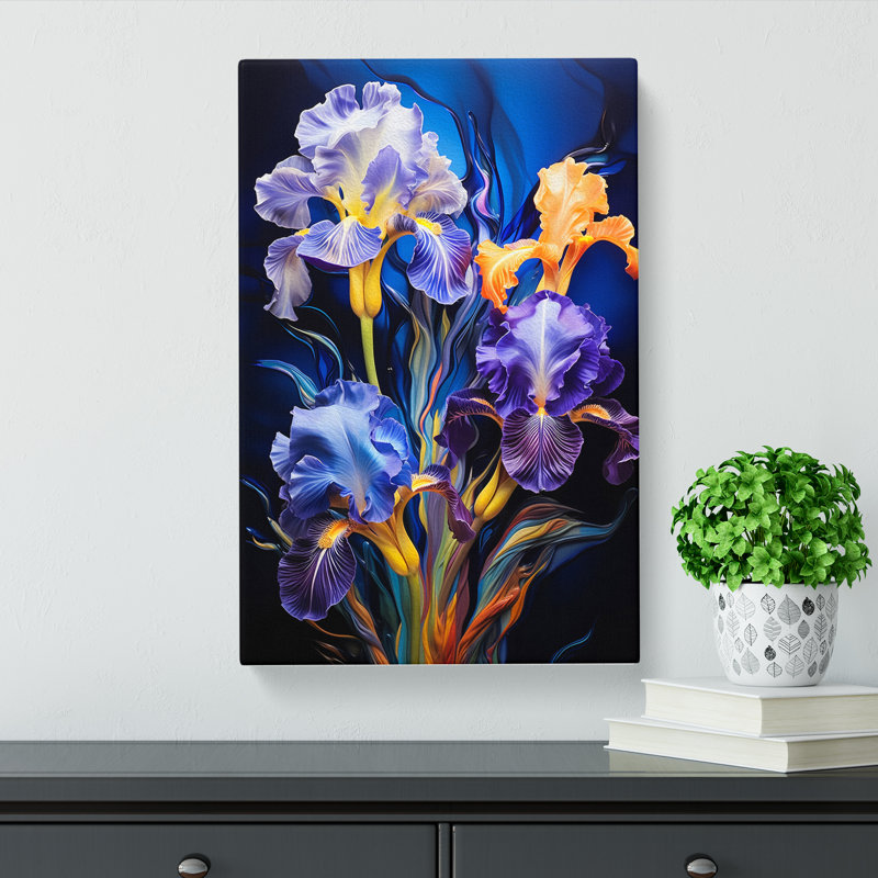 Iris Flower Abstract - Wrapped Canvas, 76cm H x 50cm W x 3cm D