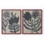 «Blockprint Folk Flowers I», reproduction encadrée de qualité supérieure - prête à être accrochée - aucun clou requis - aucun clou requis-483980284-483980287