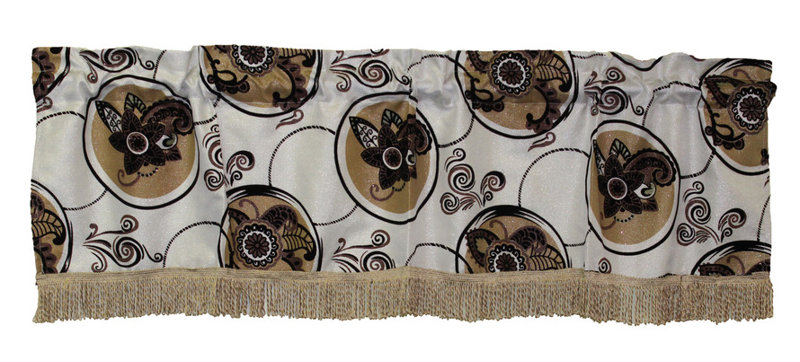Jupe de fenêtre 60" luxueux rétro Woodcreek, Doré / Brun