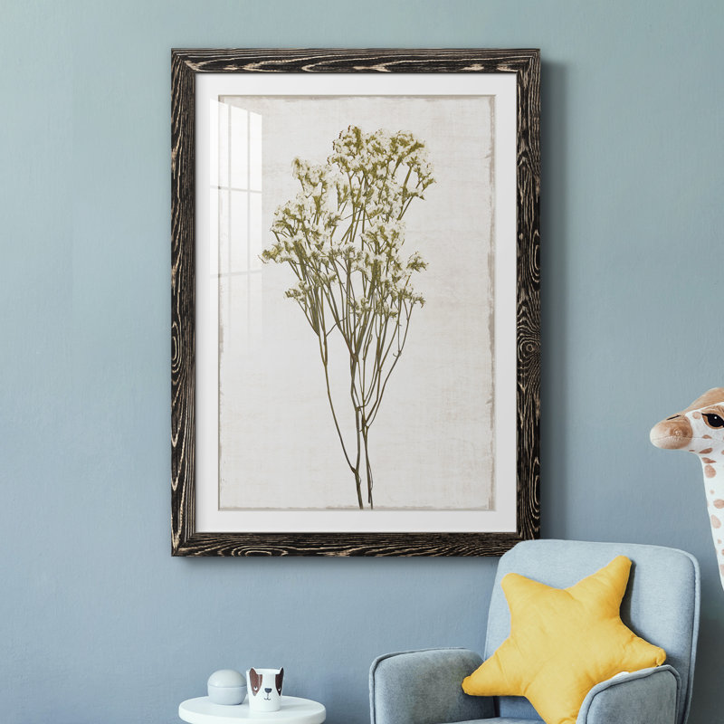 Farmhouse Pressed Flower II - peinture encadrée, H 37,5 po x l 27,5 po x P 1,5 po, Noir