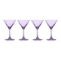 Handmade Waves of Glamour Handblown Martini Glass (Set of 4) (Set of 4) NOVICA